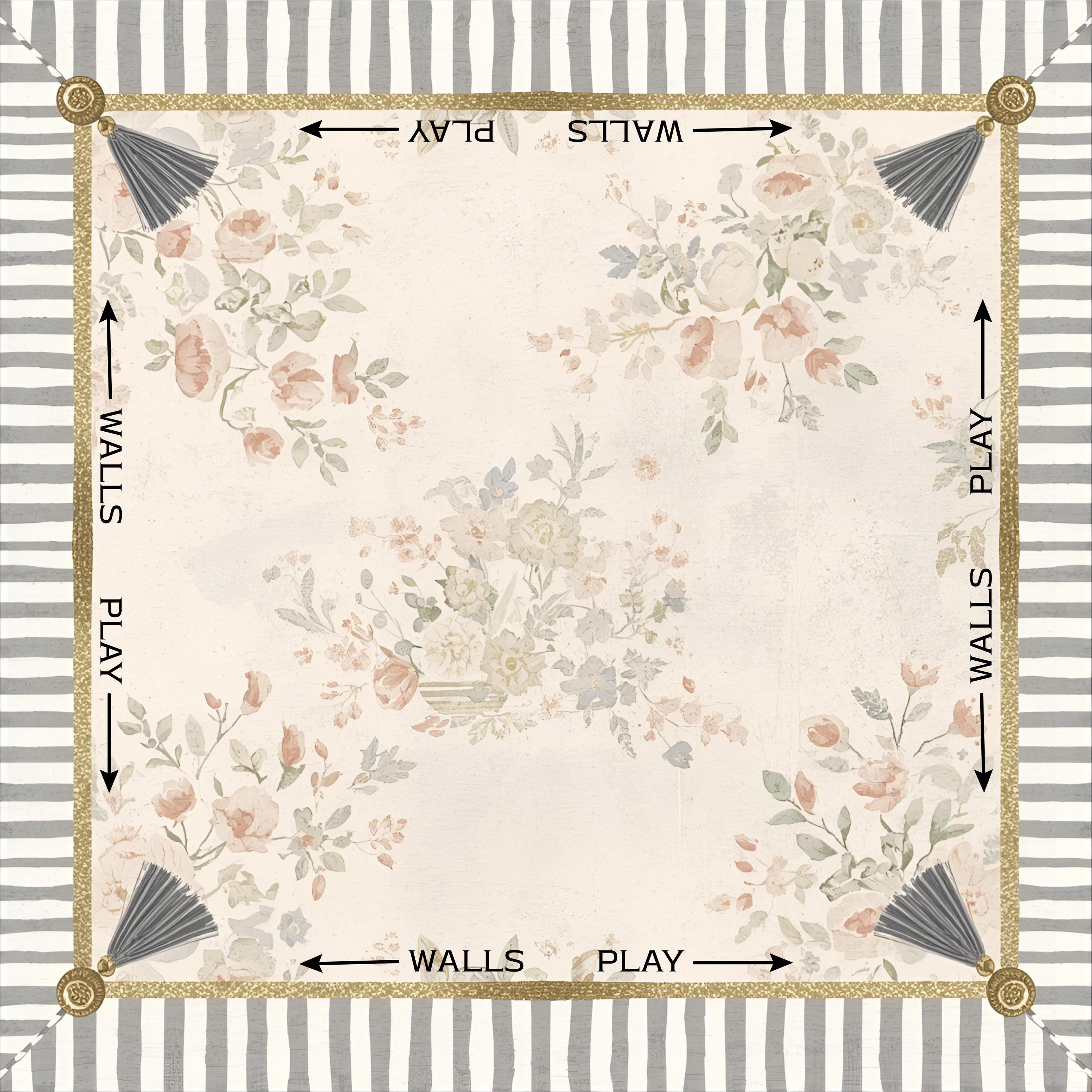 Regency Grey Tassel Mahjong Mat PRESALE