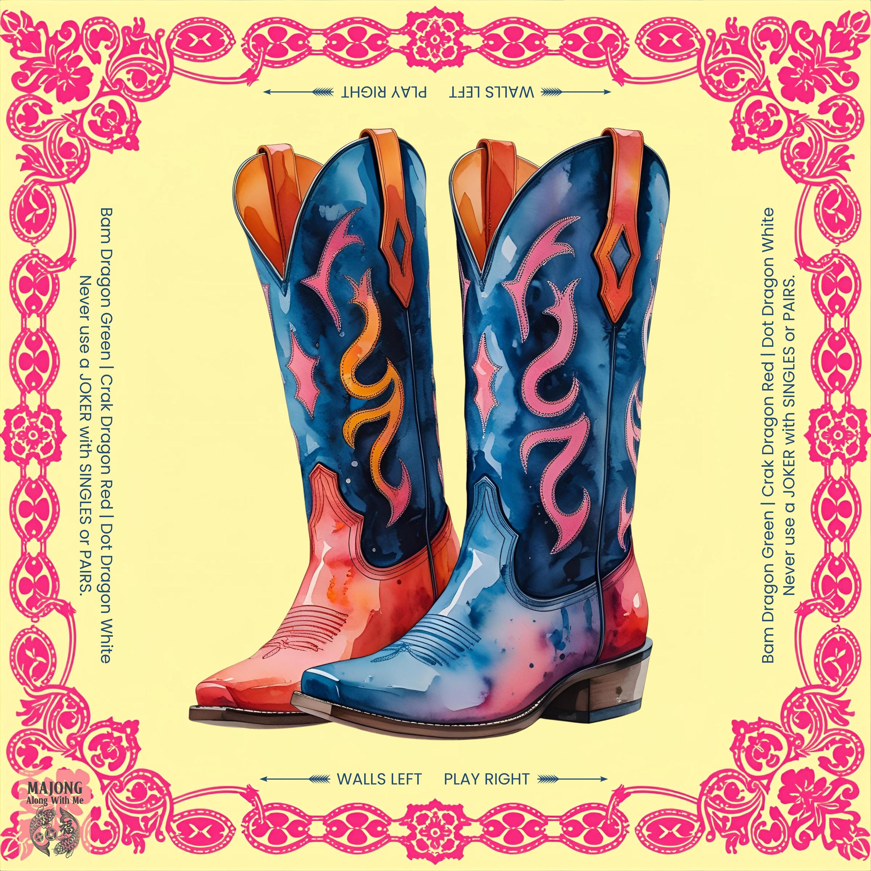 Crazy Cowboy Boots Mahjong Mat PRESALE