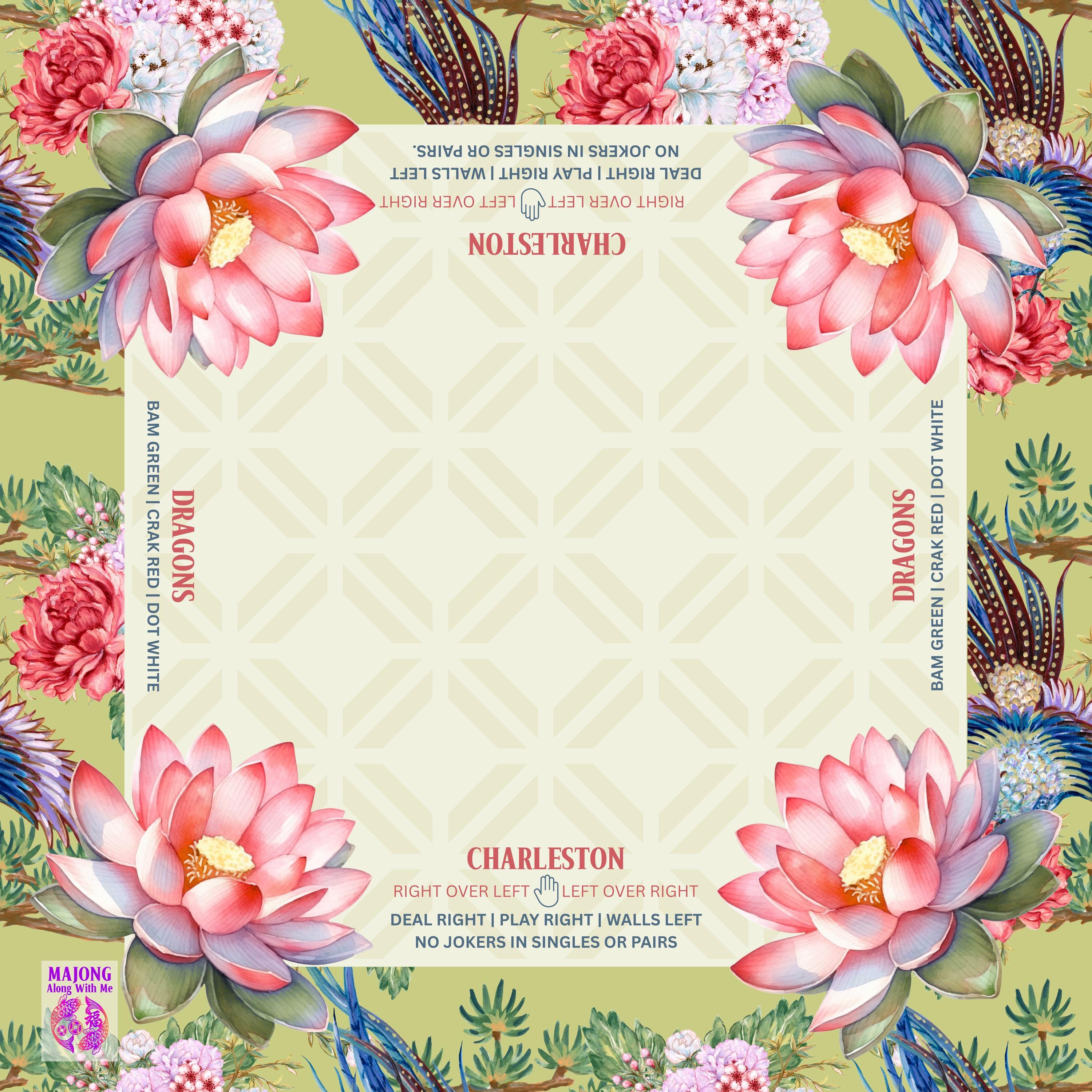 Lotus Mahjong Mat (Instructional)