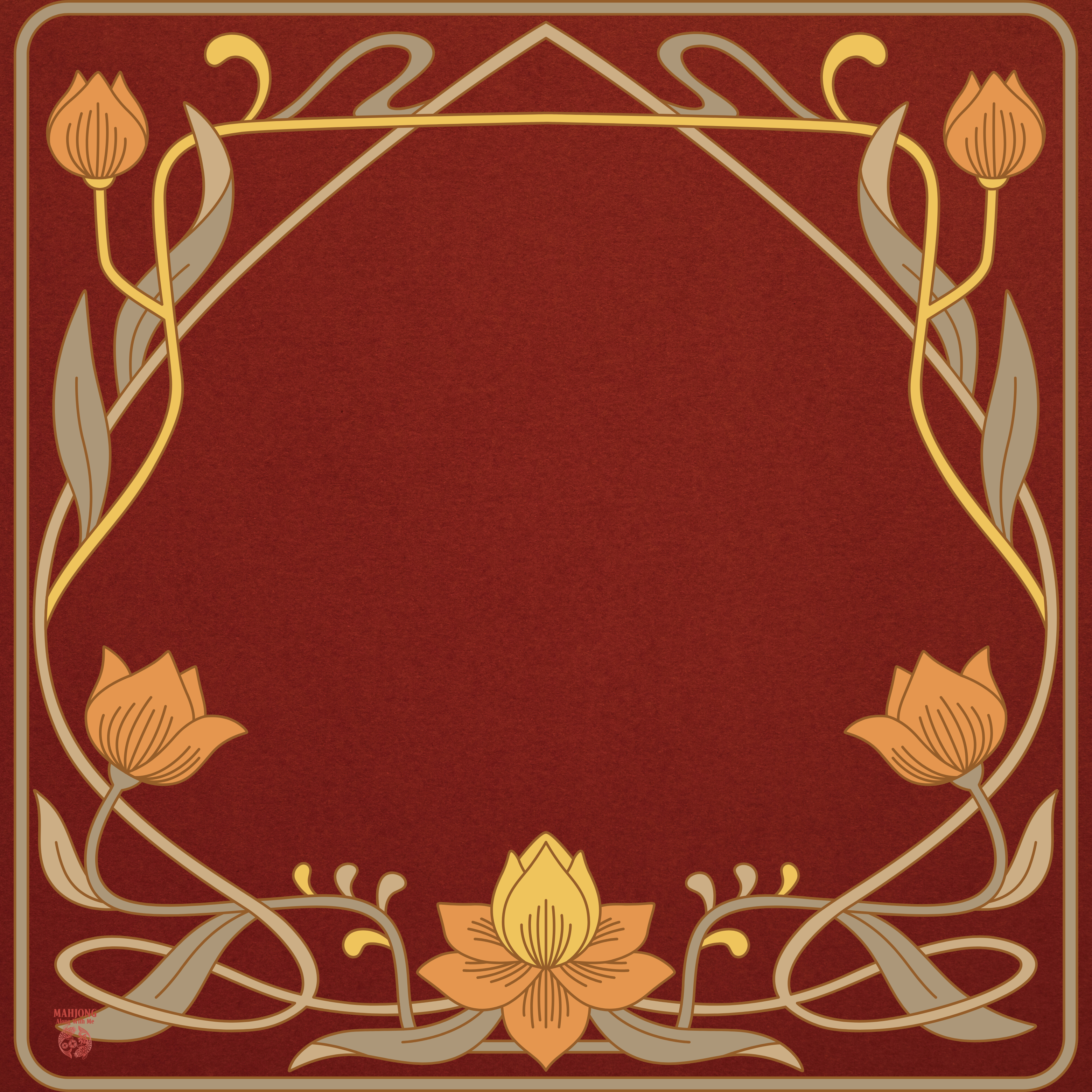 Art Nouveau Parisian Mahjong in Rust PREORDER