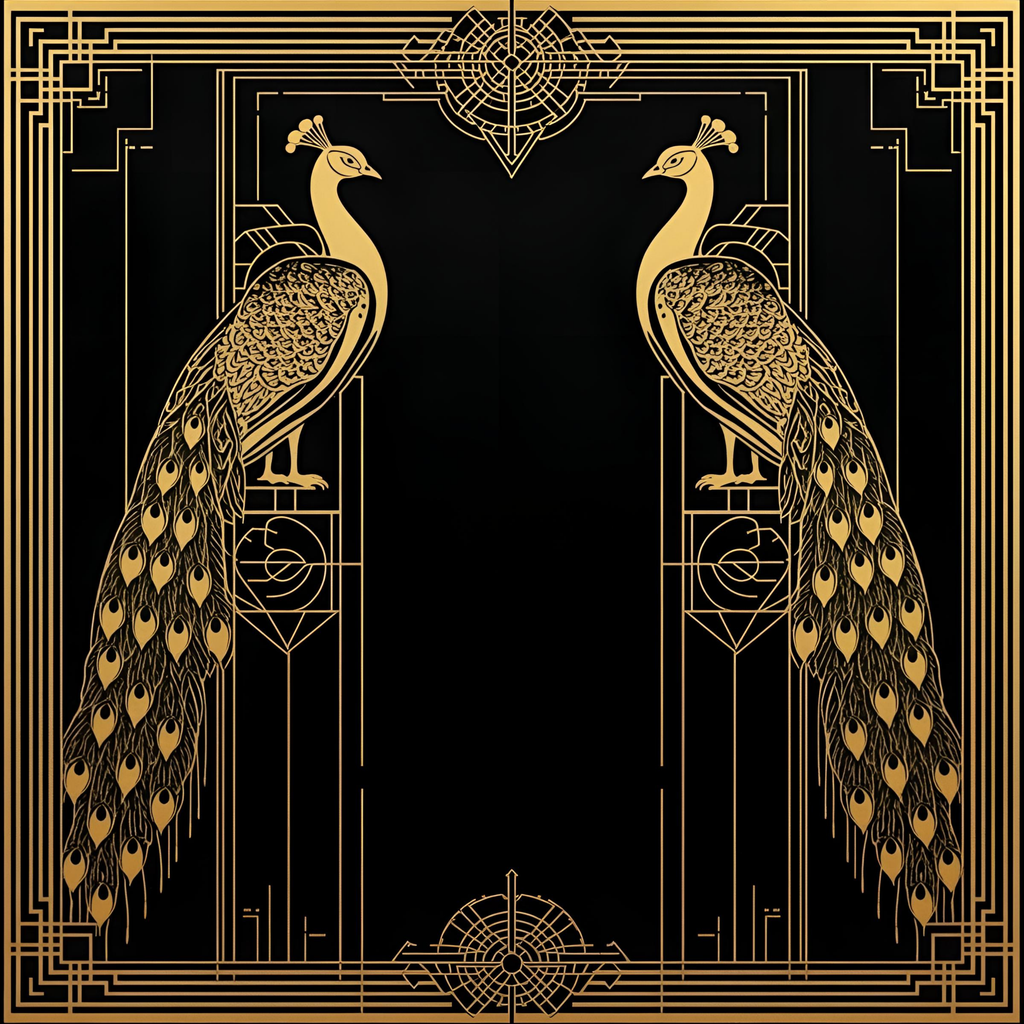 Art Deco Gold Peacocks IN STOCK