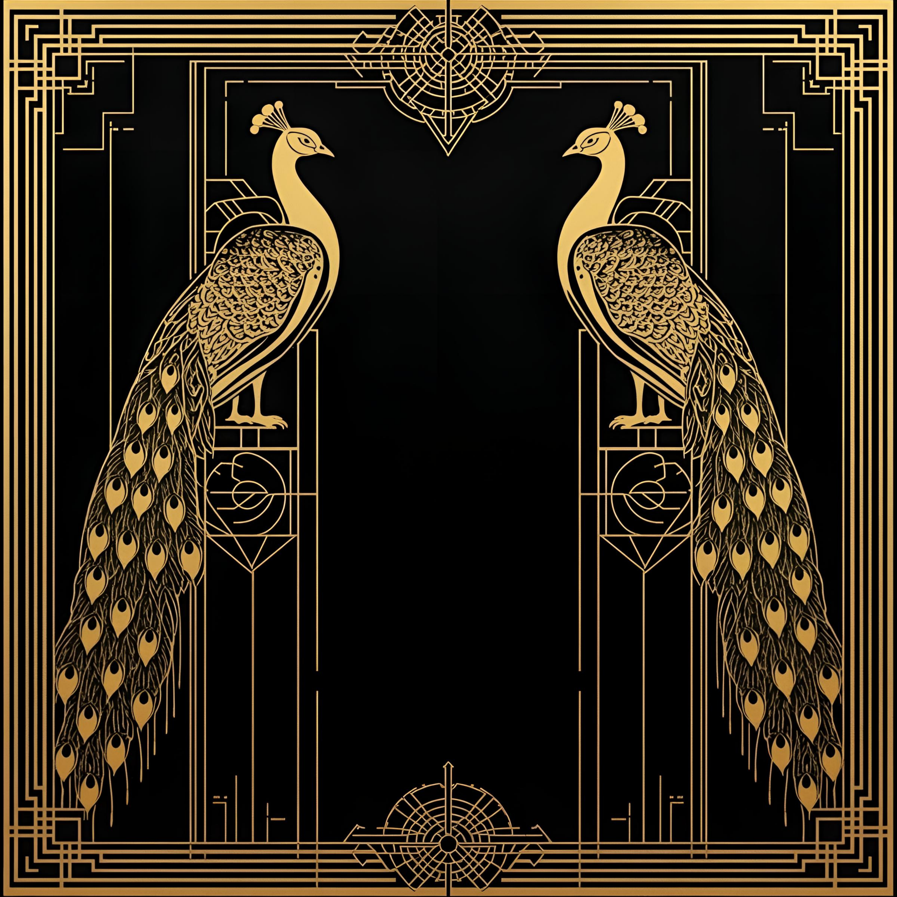 Art Deco Gold Peacocks PRESALE