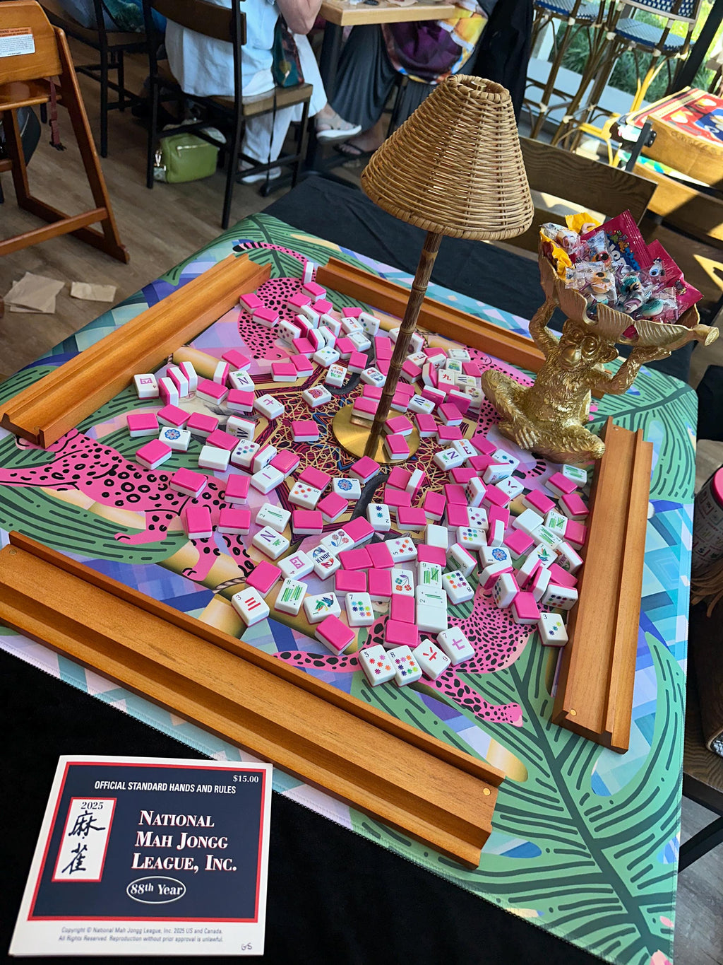 Preppy Pink Cheetah Mahjong Mat PRESALE