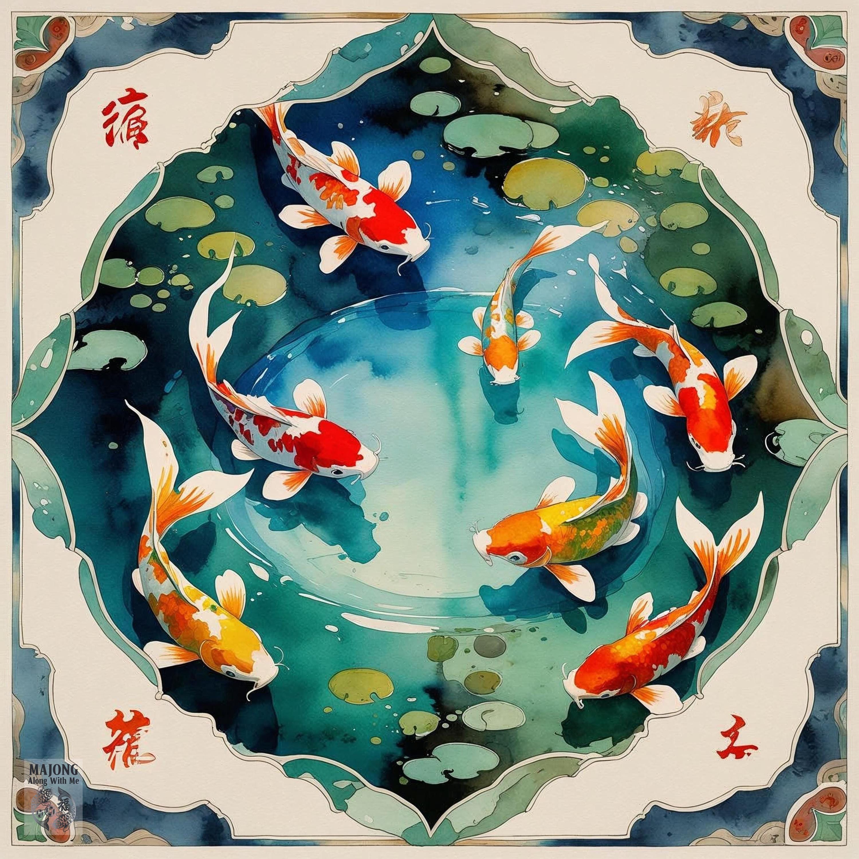 Koi Mahjong Mat IN STOCK – Mahjong Along With Me